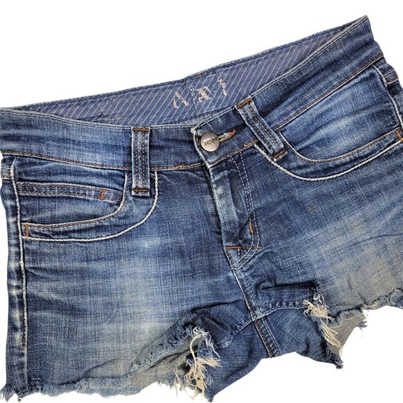 (Up To 50% Off SALE) Mavi Cut Off Raw Hem Denim Shorts - Picture 2 of 4